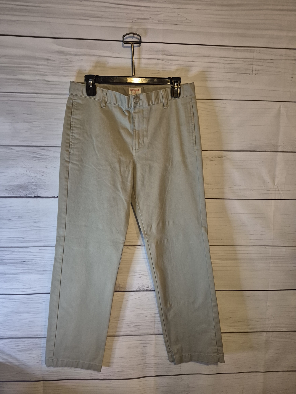 Cat & Jack Light Khaki Boy's Uniform Chino Pants Adjustable Waist 14 Husky